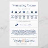 Eenvoudig Silhouettes Weddenprogramma met tijdlijn (Achterkant)