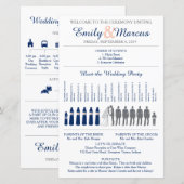 Eenvoudig Silhouettes Weddenprogramma met tijdlijn (Voorkant / Achterkant)