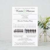 Eenvoudig Silhouettes Weddenprogramma met tijdlijn (Staand voorkant)