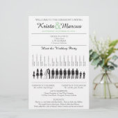 Eenvoudig 'Silhouettes Wedding Programme Flyer' (Staand voorkant)
