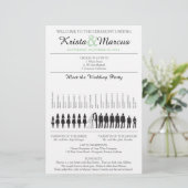 Eenvoudig 'Silhouettes Wedding Programme Flyer' (Staand voorkant)