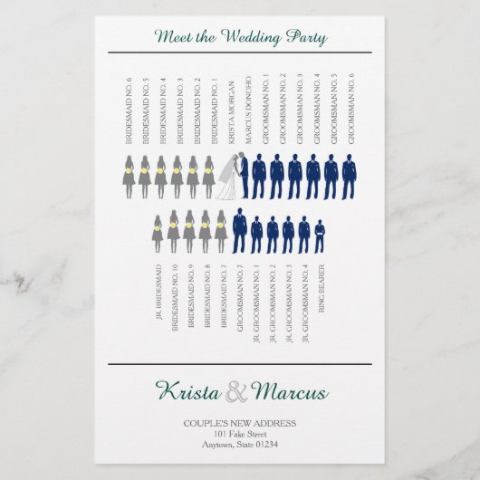 Eenvoudig 'Silhouettes Wedding Programme Flyer' (Achterkant)