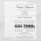 Eenvoudig 'Silhouettes Wedding Programme Flyer' (Voorkant / Achterkant)