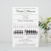 Eenvoudig 'Silhouettes Wedding Programme Flyer' (Staand voorkant)