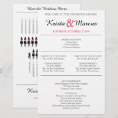 Eenvoudig 'Silhouettes Wedding Programme Flyer' (Voorkant / Achterkant)