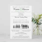 Eenvoudig 'Silhouettes Wedding Programme Flyer' (Staand voorkant)