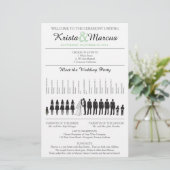 Eenvoudig 'Silhouettes Wedding Programme Flyer' (Staand voorkant)