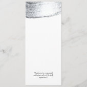 Eenvoudig Silver Glitter Add Name Date Weduwmenu Menu (Achterkant)