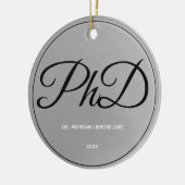 Eenvoudig Silver PhD-Afstuderen - Jaar Keramisch Ornament (Links)