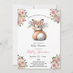Eenvoudig simplistisch Baby shower bij paasbroodwi Kaart