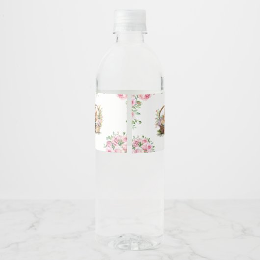 Eenvoudig simplistisch Baby shower paasbroodje Waterfles Etiket (Achterkant)