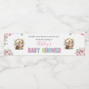 Eenvoudig simplistisch Baby shower paasbroodje Waterfles Etiket