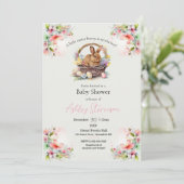 Eenvoudig simplistisch paasbunny Baby shower Invit Kaart (Staand voorkant)