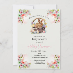 Eenvoudig simplistisch paasbunny Baby shower Invit Kaart