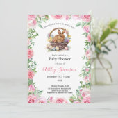 Eenvoudig simplistisch paasbunny Baby shower Invit Kaart (Staand voorkant)