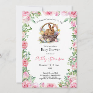 Eenvoudig simplistisch paasbunny Baby shower Invit Kaart