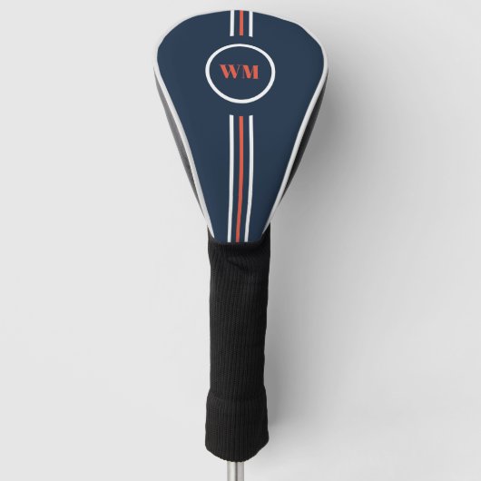 Eenvoudig Sinaasappel en Blue Golf Club Hoesje Golfheadcover (Voorkant)