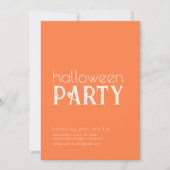 Eenvoudig Sinaasappel en wit Halloween Party Invit Kaart (Voorkant)