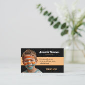 Eenvoudig Sinaasappel en Zwart Partij Gezicht Schi Visitekaartje (Staand voorkant)