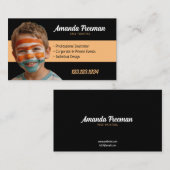 Eenvoudig Sinaasappel en Zwart Partij Gezicht Schi Visitekaartje (Voorkant / Achterkant)