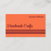 Eenvoudig Sinaasappel Rood met Decor Stripes Class Visitekaartje (Voorkant)