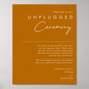 Eenvoudig Sinaasappel Unplugged Ceremony-teken voo Poster