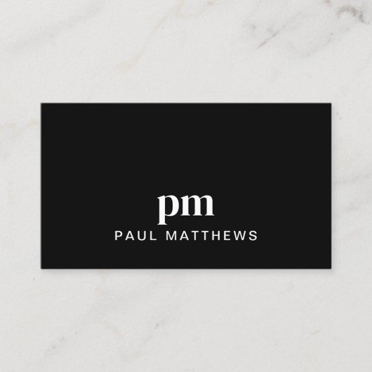 Eenvoudig, slank en minimaal zwart Visitekaartje (Voorkant)