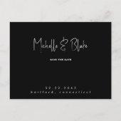 Eenvoudig & Slank Modern Zwart Bruiloft Save the D Briefkaart (Voorkant)