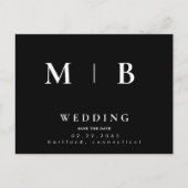 Eenvoudig & Slank Monogram Bruiloft Save the Date Aankondigingskaart (Voorkant)