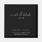 Eenvoudig & Slank Zwart Bruiloft Save the Date Magneet (Voorkant)