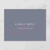 Eenvoudig Slate Blue Gray Menu Keuze RSVP-Briefkaa (Voorkant)