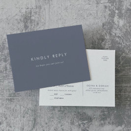 Eenvoudig Slate Blue Gray Menu Keuze RSVP-Briefkaa