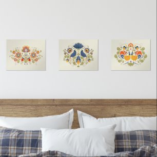 Eenvoudig Slavisch Volk Bloemen Kunst Muurkunst Sets