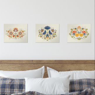 Eenvoudig Slavisch Volk Bloemen Kunst Muurkunst Sets