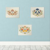 Eenvoudig Slavisch Volk Bloemen Kunst Muurkunst Sets (Houten vloer)