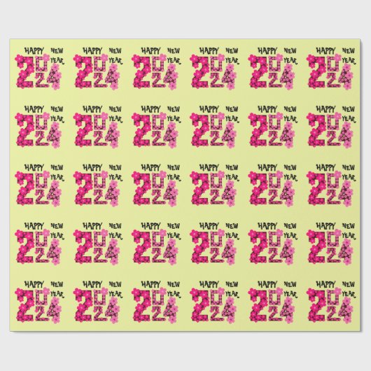 EENVOUDIG SLIM CADEAU NIEUWJAAR 2024 CADEAUPAPIER (Vlak)