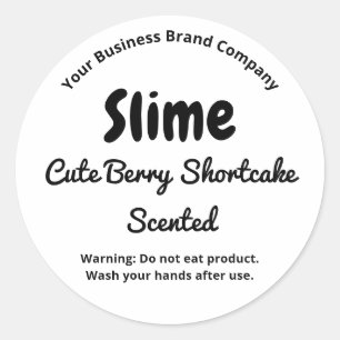 Eenvoudig Slime Fluff Productlabel Ronde Sticker