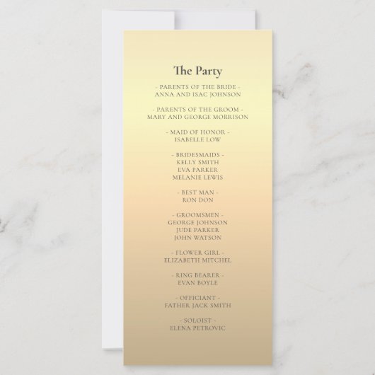 Eenvoudig smaragdgroen huwelijksprogramma (Achterkant)