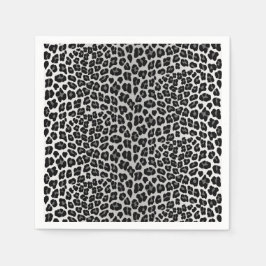 Eenvoudig sneeuwluipaard patroon servetten