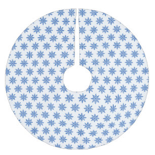 Eenvoudig sneeuwvlok blauw en wit patroon kerstboom rok
