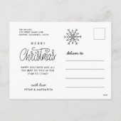 Eenvoudig sneeuwvlokminimum feestdagenkaart (Achterkant)