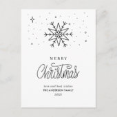 Eenvoudig sneeuwvlokminimum feestdagenkaart (Voorkant)