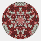 EENVOUDIG Snoep Hart ~ Ronde Sticker (Voorkant)