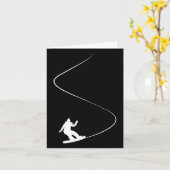 Eenvoudig Snowboard meisje 1 Kaart (Gele Bloem)