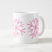 Eenvoudig Snowflake Hand Draait wit roze Grote Koffiekop (Voorkant rechts)