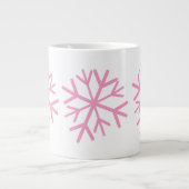 Eenvoudig Snowflake Hand Draait wit roze Grote Koffiekop (Voorkant)