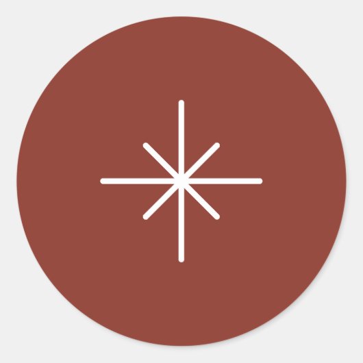 Eenvoudig Snowflake-kerstrecyclester Ronde Sticker (Voorkant)