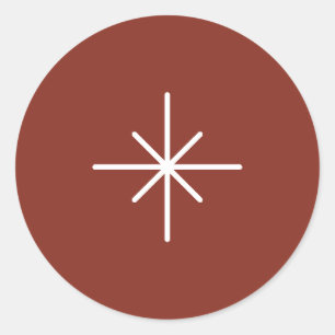 Eenvoudig Snowflake-kerstrecyclester Ronde Sticker