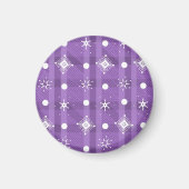 Eenvoudig Snowflakes Paars Pset Pattern Magneet (Voorkant)