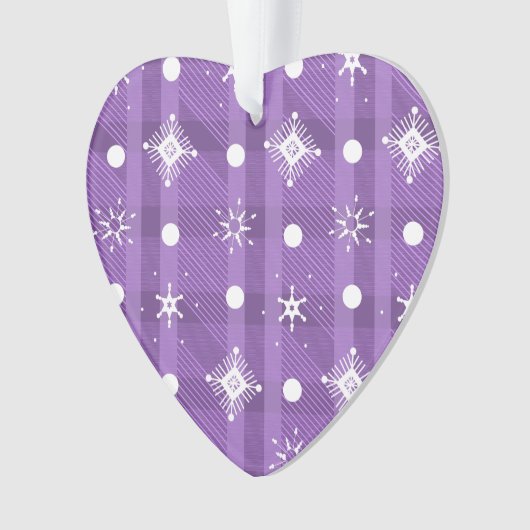 Eenvoudig Snowflakes Paars Pset Pattern Ornament (voorkant)